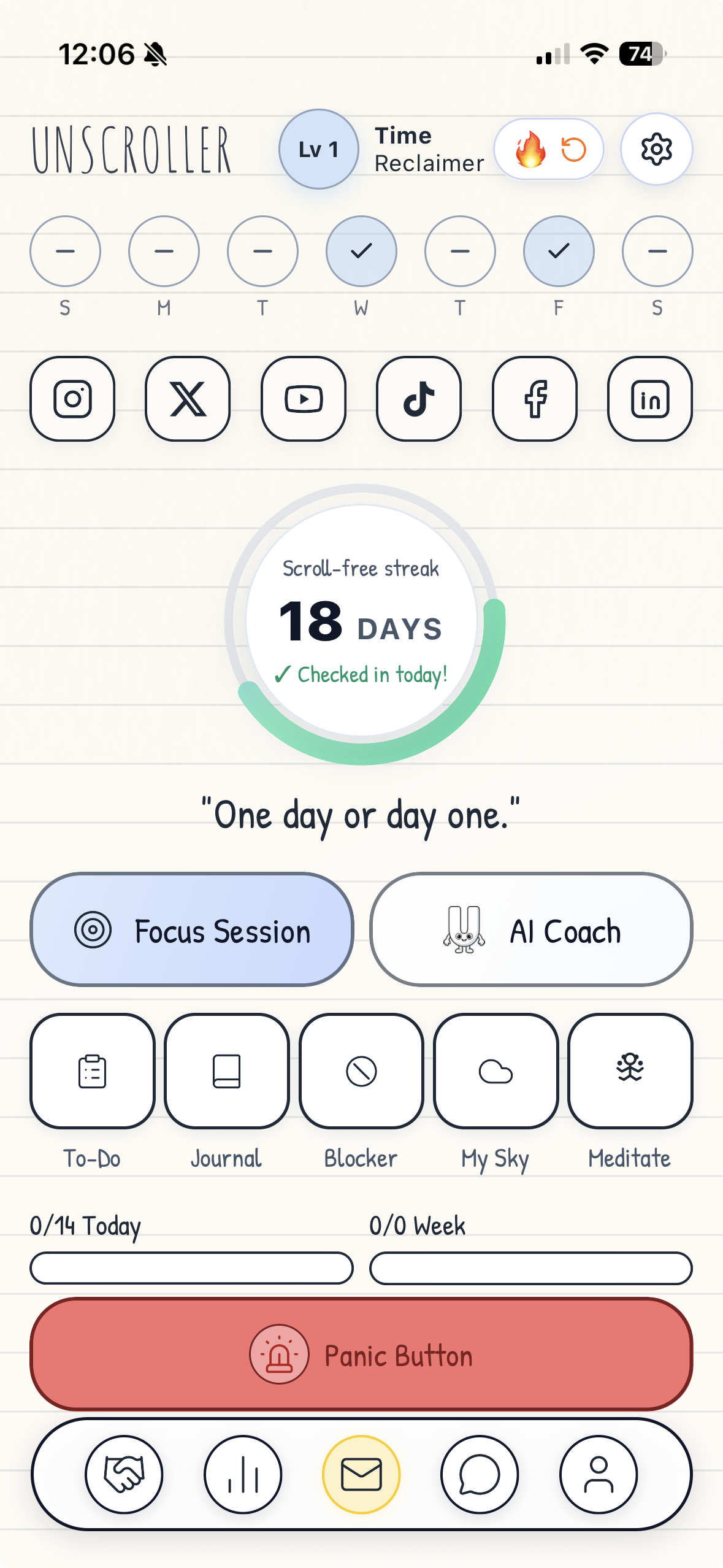 Unscroller home screen
